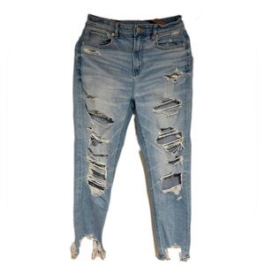 American Eagle Distressed Blue Women's Jeans Size 6 Ripped Regular